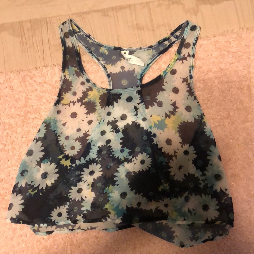 Sheer Floral Crop Top